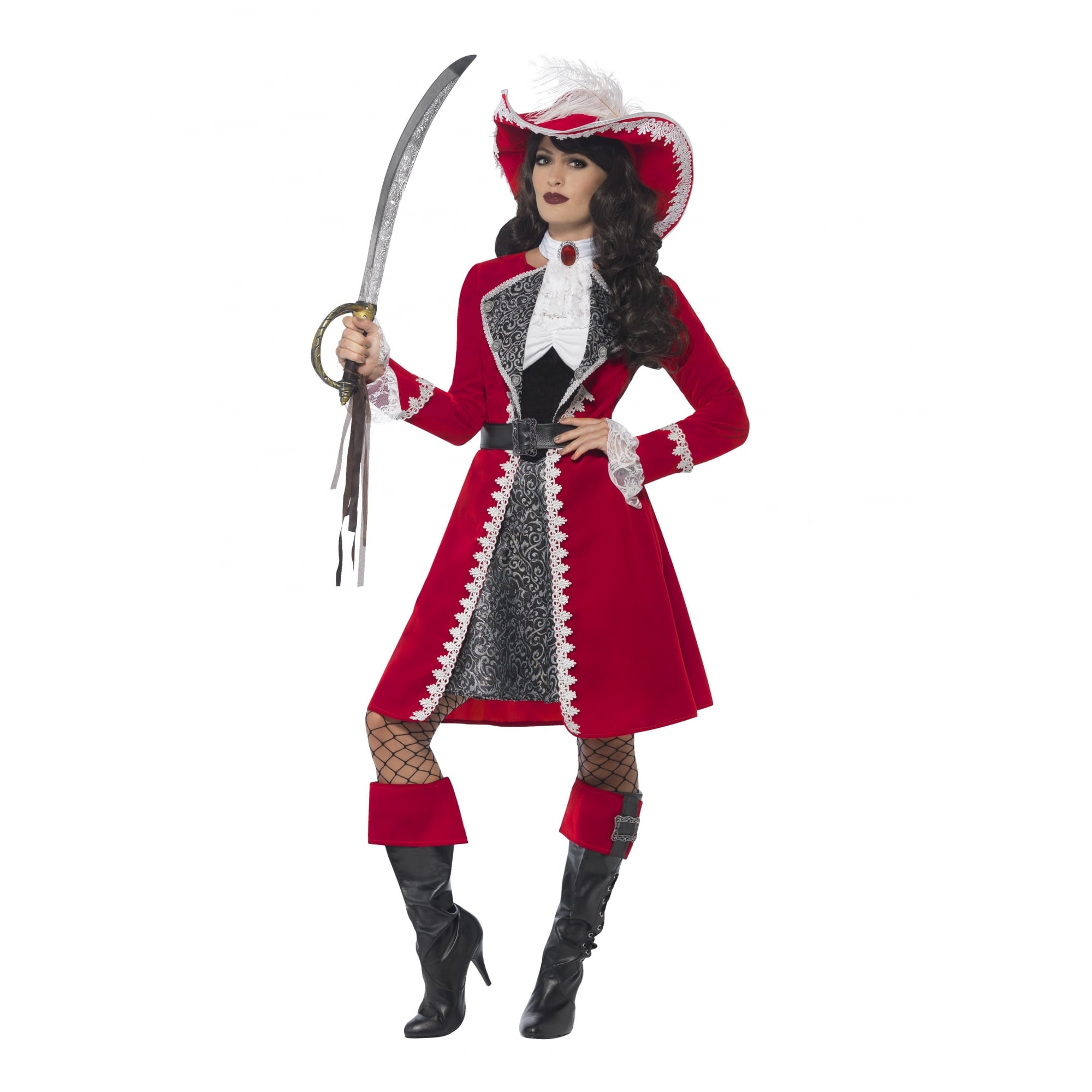 Deluxe Authentic Lady Pirate Captain Adult Costume Ladies Costumes From A2z Fancy Dress Uk 3062